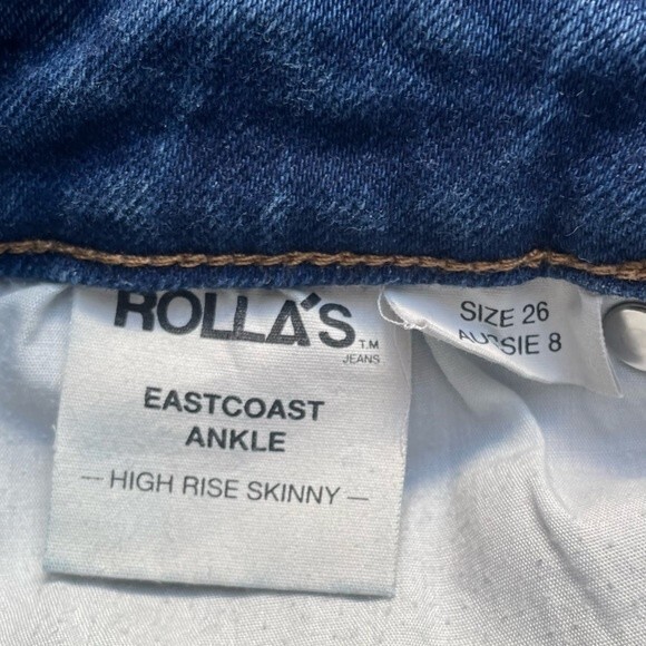 Rolla’s Jeans East Coast Skinny Ultra High Rise Ankle Highway Blue Size 26 | 2 - Picture 10 of 14